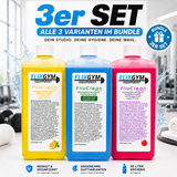 FlixClean Fitnessgeräte - Reiniger/Desinfektion Konzentrat Set - 3 x 500 ml für bis zu 150 Liter Gebrauchslösung